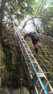 Jay at the cargo net